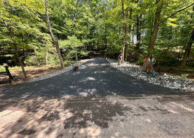 After - Driveway washed out damaged due to flood in Washington Crossing PA