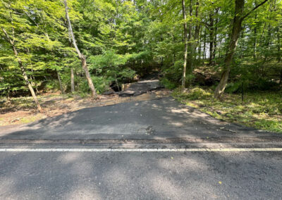 Before - Driveway washed out damaged due to flood in Washington Crossing PA